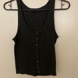 Forever 21 gray button up tank top